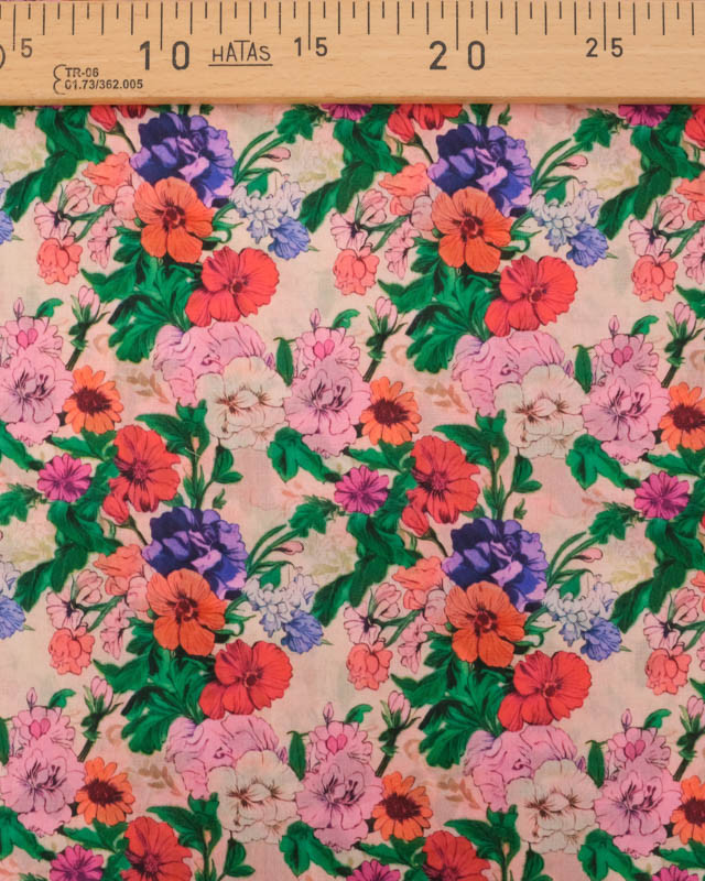Voile de Coton Mila Romancia Rose Vert