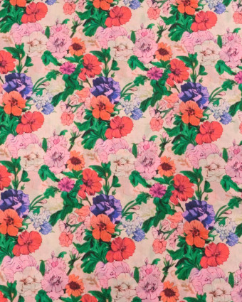 Voile de Coton Mila Romancia Rose Vert