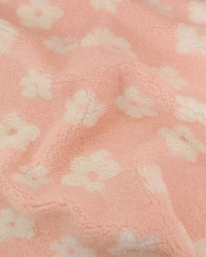 Tissu Sherpa Mouton Bloom Rose Blush - Mercerine