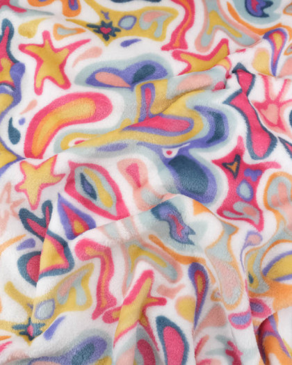 Tissu Doudou Pop Multicolore - Mercerine