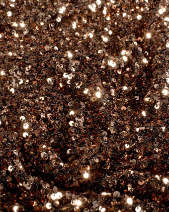 Tissu Sequins Sur Maille Douce Cuivre - Mercerine