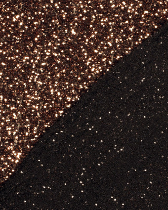 Tissu Sequins Sur Maille Douce Cuivre - Mercerine