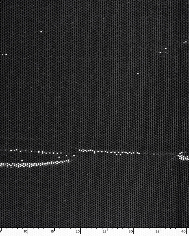 Tissu Sequins Noir Sur Maille Légère - Mercerine