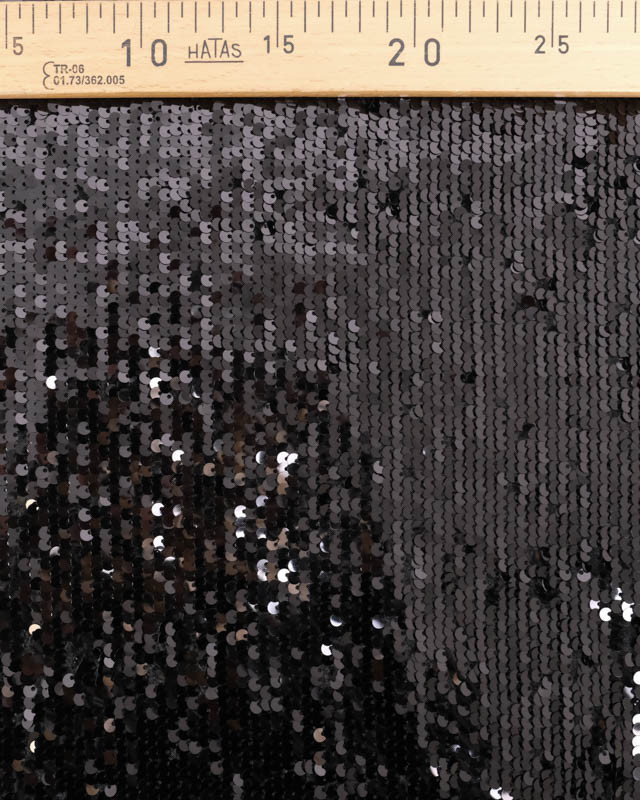 Tissu Sequins Ecailles Noir - Mercerine