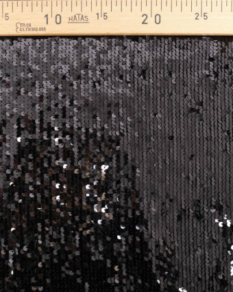 Tissu Sequins Ecailles Noir - Mercerine