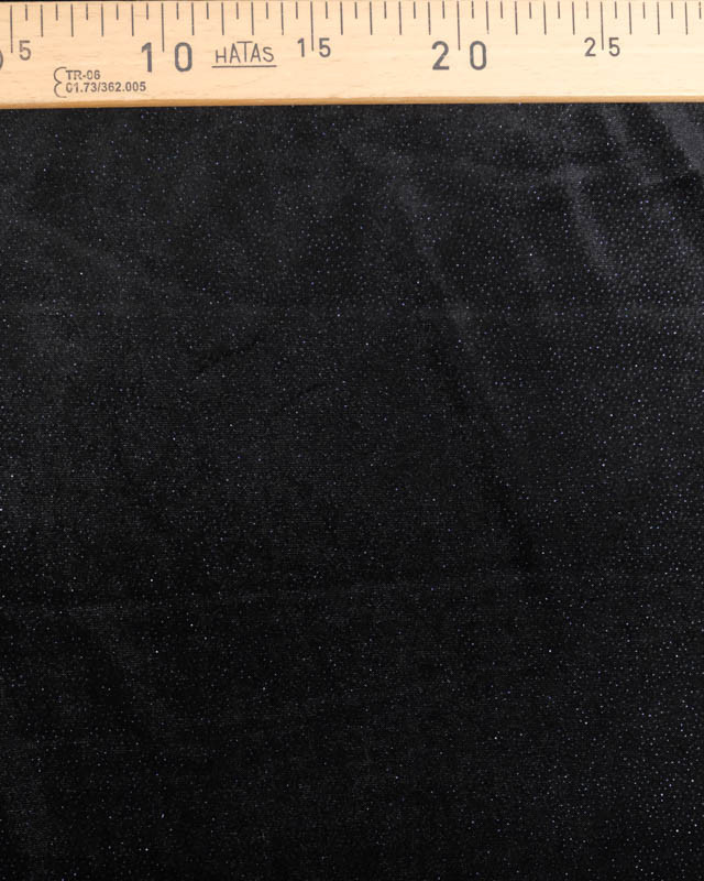 Tissu Velours Ras Stretch Noir Pailleté Bleu Nuit - Mercerine