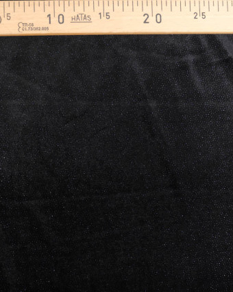Tissu Velours Ras Stretch Noir Pailleté Bleu Nuit - Mercerine