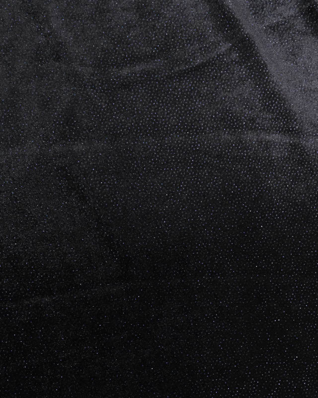Tissu Velours Ras Stretch Noir Pailleté Bleu Nuit - Mercerine
