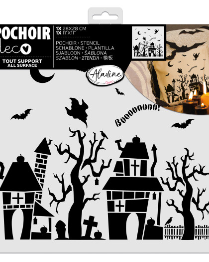 Pochoir Halloween Balade Au Cimetière - Aladine - Mercerine