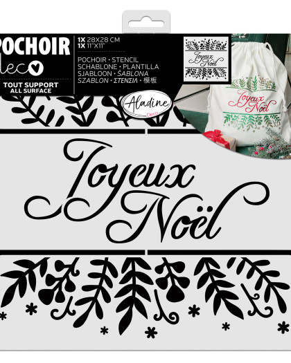 Pochoir Joyeux Noël Végétal - Aladine - Mercerine