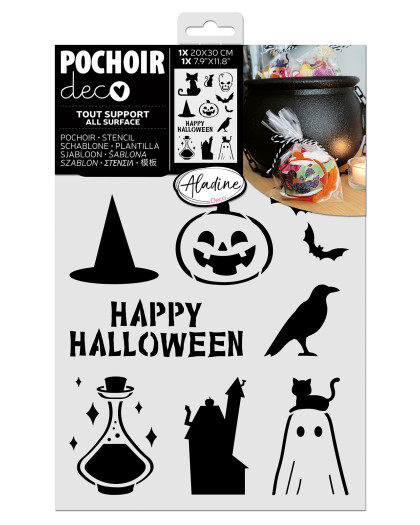 Pochoir Halloween Motifs en Folie - Aladine - Mercerine