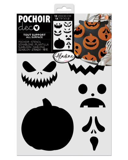 Pochoir Halloween Tête de Citrouilles - Aladine - Mercerine