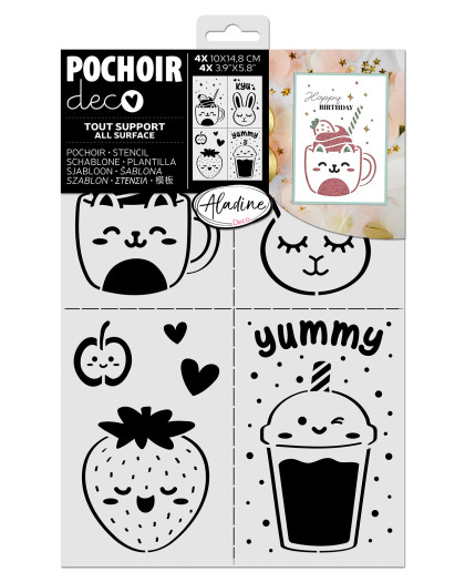 Pochoir Déco Kawaii - Aladine - Mercerine