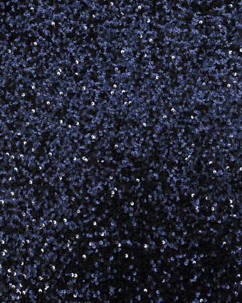 Tissu Sequins Sur Maille Douce Bleu Nuit - Mercerine