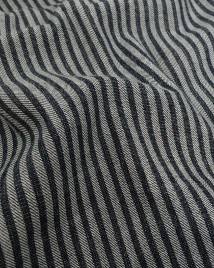 Tissu Jean Lourd Brut Rayures Réversible - Mercerine