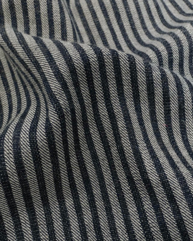 Tissu Jean Lourd Brut Rayures Réversible - Mercerine