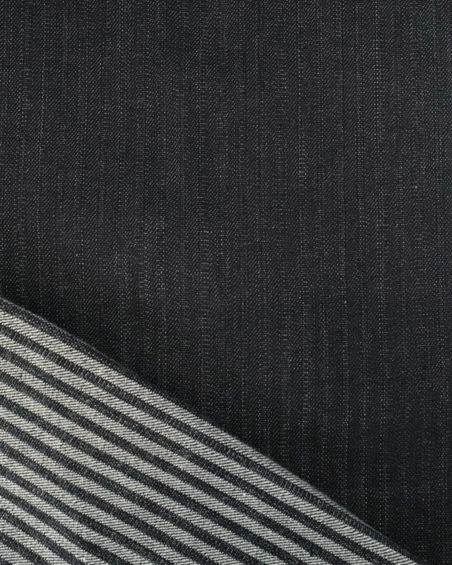Tissu Jean Lourd Brut Rayures Réversible - Mercerine