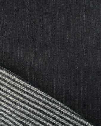 Tissu Jean Lourd Brut Rayures Réversible - Mercerine