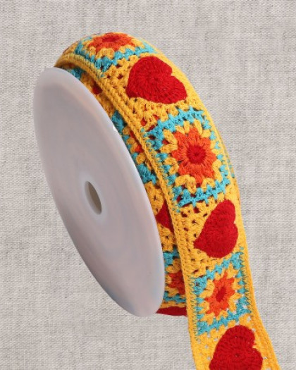Galon Crochet Cœurs- 55mm - Mercerine