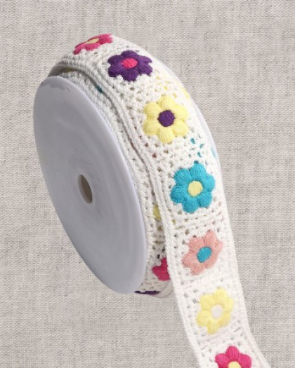 Galon Crochet Fleur- 55mm - Mercerine