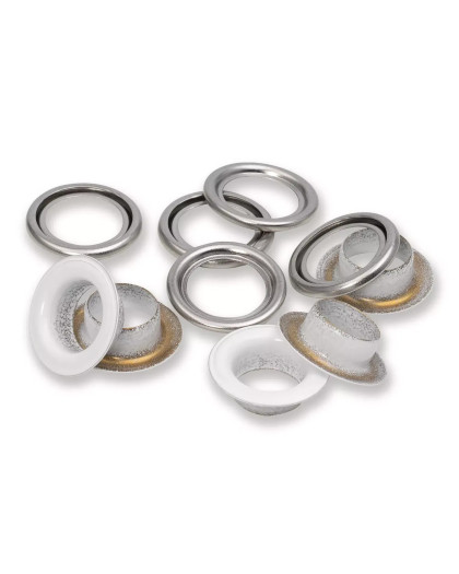 Œillets avec rondelles 11 mm blanc- Prym - Mercerine