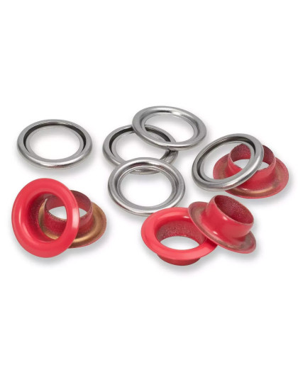Œillets avec rondelles 11 mm rouge - Prym - Mercerine