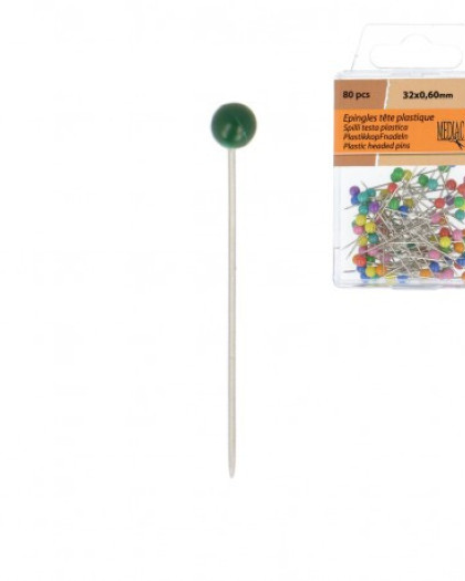 Epingles Tete verre 32mm - 80pcs - Mercerine