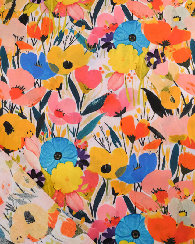 Popeline de Coton Big Flower Multicolore - Mercerine