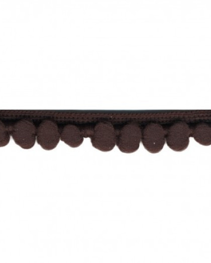 Galon Pompons Marron - 16 mm - Mercerine