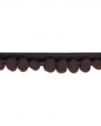Galon Pompons Marron - 16 mm - Mercerine