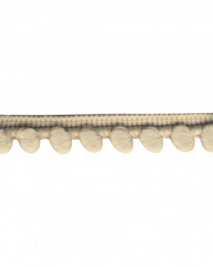 Galon pompons beige - 16 mm