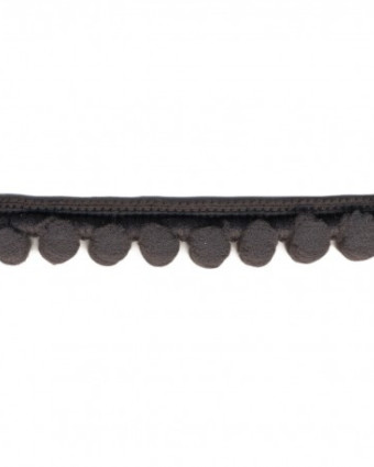 Galon pompon anthracite - 16mm - Mercerine