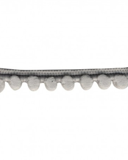 Galon pompons gris - 16 mm - Mercerine