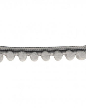 Galon pompons gris - 16 mm - Mercerine