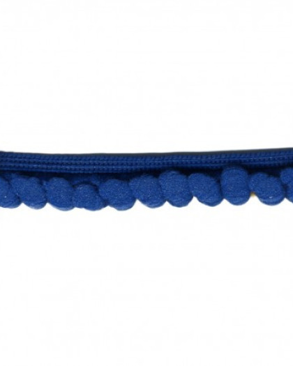 Galon pompons bleu roi - 16 mm - Mercerine