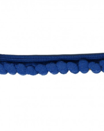 Galon pompons bleu roi - 16 mm - Mercerine