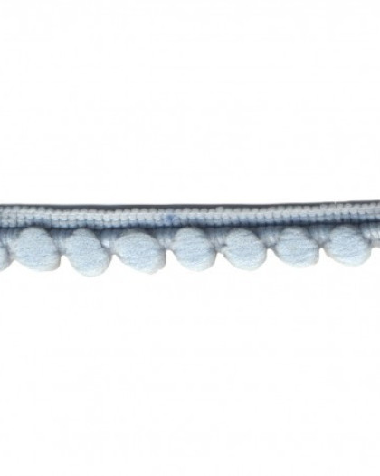 Galon pompons bleu ciel - 16 mm - Mercerine