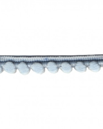Galon pompons bleu ciel - 16 mm - Mercerine