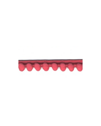 Galon pompon rose - 16 mm - Mercerine