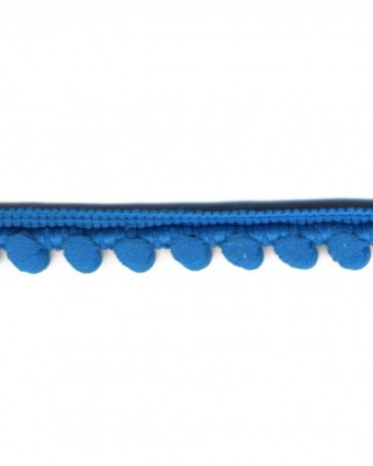 Galon pompon bleu acier - Mercerine