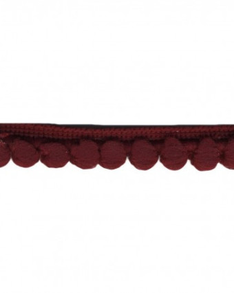 Galon Pompons Rouge Bordeaux - 16 mm - Mercerine
