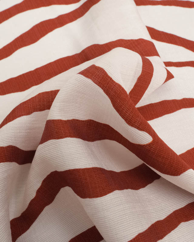 Tissu Viscose Texturée Nairobi Terracotta - Mercerine