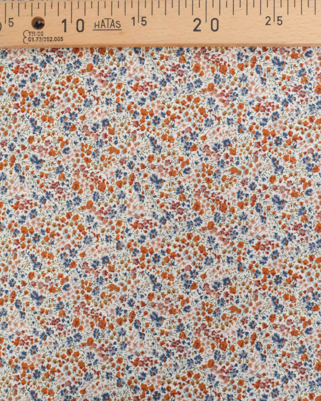Tissu Liberty Fabrics@ Tana Lawn - Phoebe Orange et Bleu - Mercerine