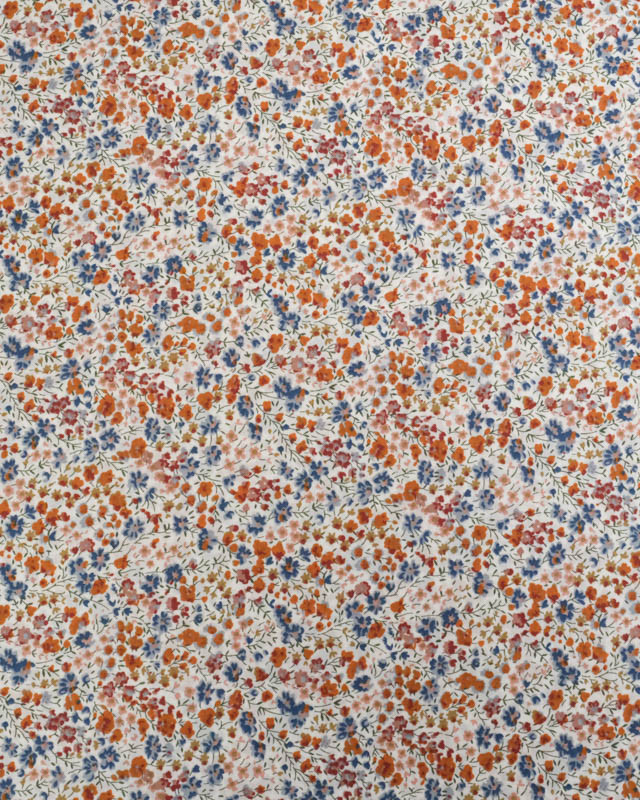 Tissu Liberty Fabrics@ Tana Lawn - Phoebe Orange et Bleu - Mercerine