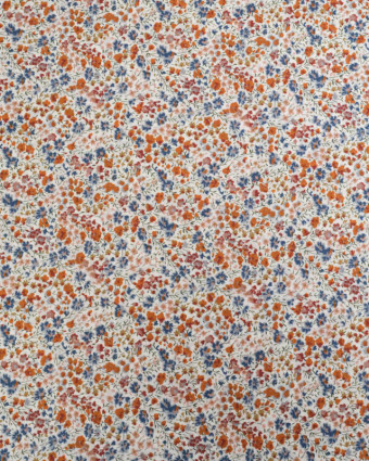 Tissu Liberty Fabrics@ Tana Lawn - Phoebe Orange et Bleu - Mercerine