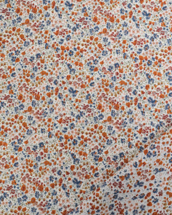 Tissu Liberty Fabrics@ Tana Lawn - Phoebe Orange et Bleu - Mercerine
