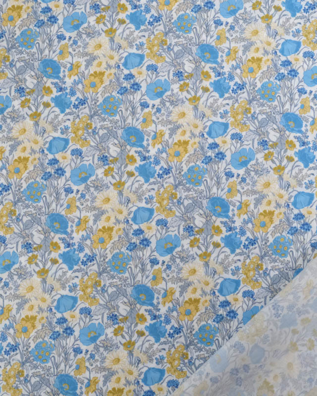 Tissu Liberty Fabrics@ Tana Lawn - Florence May Bleu - Mercerine