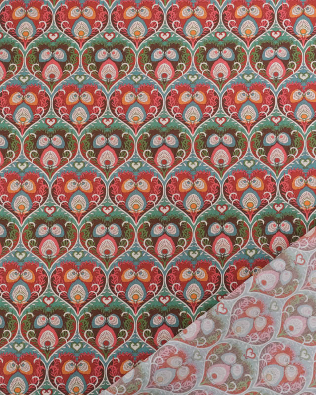 Liberty Fabrics@ Tana Lawn - Decades In Bloom Plume Hearts C - Mercerine