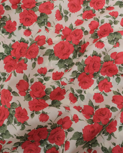 Tissu Liberty Fabrics@ Tana Lawn - Carline Rose Rouge - Mercerine