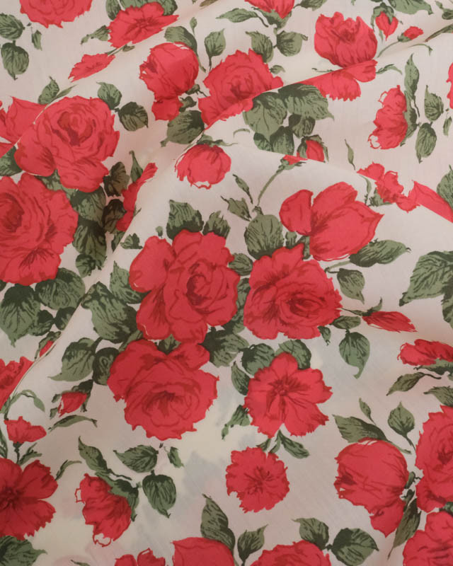 Tissu Liberty Fabrics@ Tana Lawn - Carline Rose Rouge - Mercerine